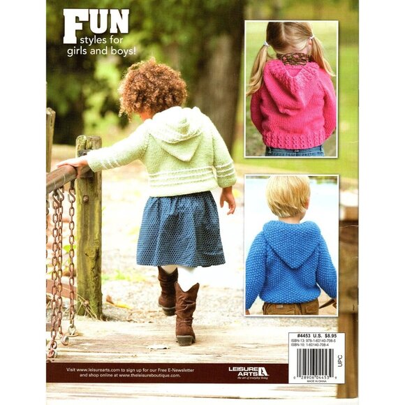 Leisure Arts Knit Hoodies for Kids Age 6 Months to 8 Pattern Book Paperback 2009 - Picture 2 of 2